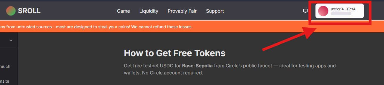 Wallet connected to Stacked Poker